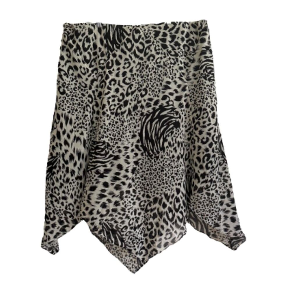 Addition Elle Skirt Black Cream Elastic Waist Handkerchief Hem Plus Size 26 NEW